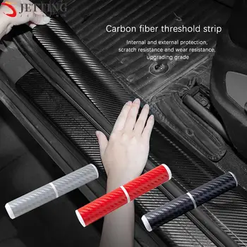4tk 3D Carbon Fiber Auto Kleebised Auto Künnise Anti-kick Protector Ribad Auto Ukse Anti Scratch Lindi Kaitsta Film Auto Kleebis