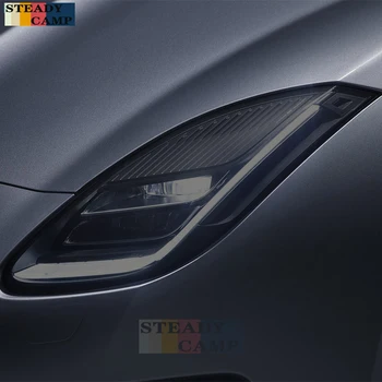 2 Tk Auto Esitulede kaitsekile Suitsutatud, Must Tint Wrap Vinüül Läbipaistev TPU Kleebise Jaoks Jaguar F-Type X152 2013-2020