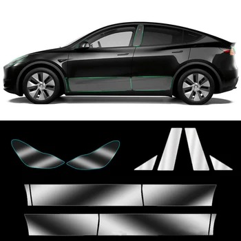 Sest Tesla Model3/Y 2017-2023 välisuks Tagumine Uks Laiendatud kaitsekile Nähtamatu Auto Riided PPF Lamp Film Set Teenetemärgi