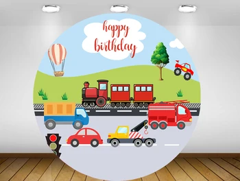 Transport teema Ringi taustal ringi Taustaks poiss autode sünnipäeva ürituse decor tabel kate rongi baby shower YY490