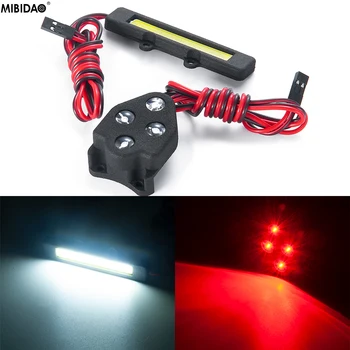 MIBIDAO RC Auto Esi-ja Tagumised LED Tõmbamisega Esitulede Taillight Lamp 1/8 Kelk RC Crawler Teenetemärgi Osad