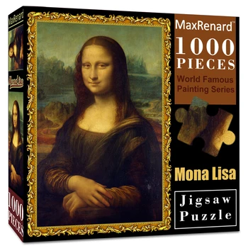 MaxRenard Pusle 1000 tk Täiskasvanud Mona Lisa Kuulus Maal Mänguasi Keskkonnasõbralik Paber Jõulud Kingitus Mänguasi