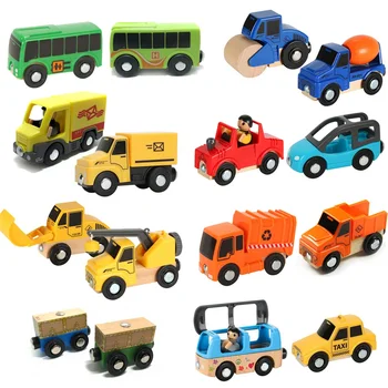 Erinevaid Vabatahtlik Raudtee Auto Utility Vehicles Õhusõiduki Lood Autode ja Rongide Laste Auto Mänguasi kooskõlas Puidust