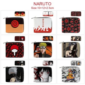 2023 Naruto Lühike Rahakott Anime Uzumaki Naruto PU Fold Rahakott Mees Mündi Rahakott Kaasaskantav Kaardi Omanik Cartoon Mood Raha Clip Kingitus
