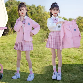 Jaapan Kooli Tüdruk Ühtne 3tk Tumesinine Kostüüm Lapsed Mereväe JK Sobiks Madrus Pluus Plisseeritud Seelik Set Teen Õpilane Riided Siserõivad