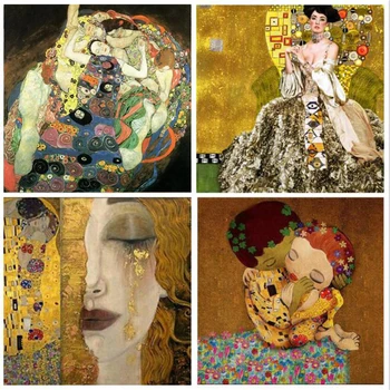 Gustav Klimt Uue Aasta Kingitus Pilt 5P Diy Diamond Maali Täis Ruut, Ring Diamond Tikandid ristpistes Mosaiik Home Decor
