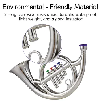 Prantsuse Sarv 4 Värvi Kodeeritud Võtmed Muusikaline puhkpillid Eco-sõbralik ABS Varajase Hariduse Jäljendada Sarv